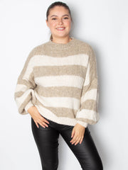 Vamset striktrøje med pufærmer - Ingen returret