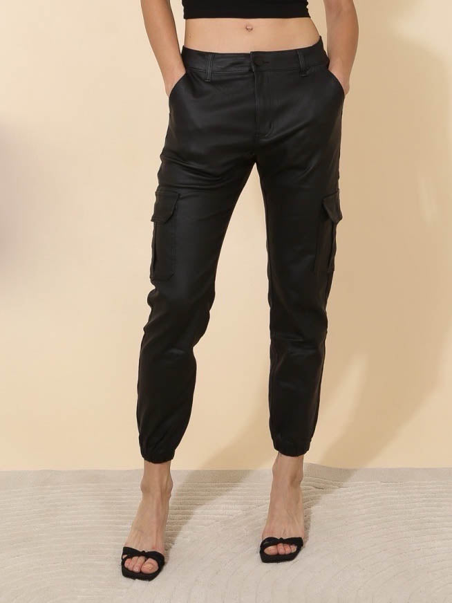 Coated cargobukser sort by Krone 1