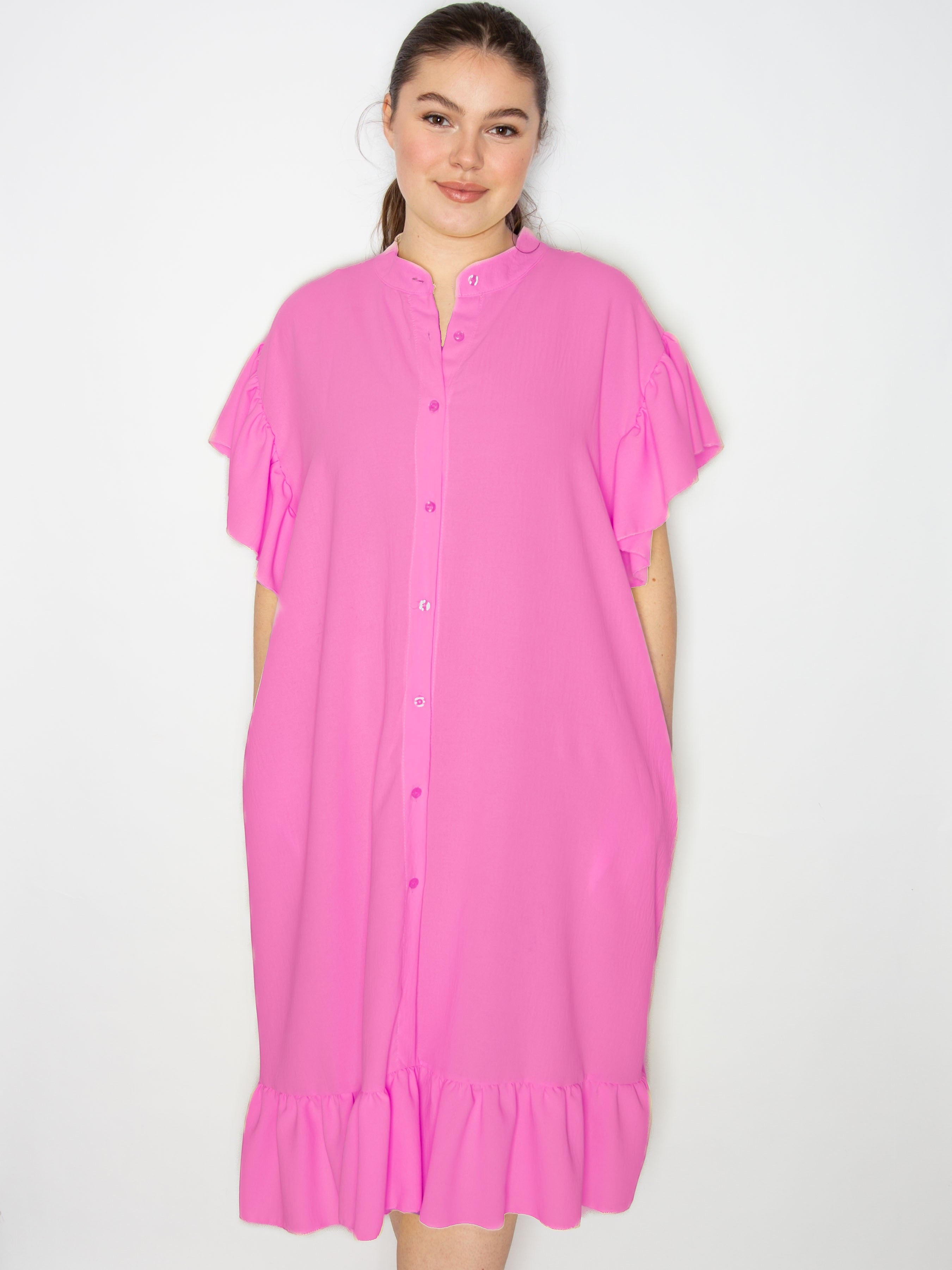 Skjortekjole med flæsekanter - ITFEB25 by Xd