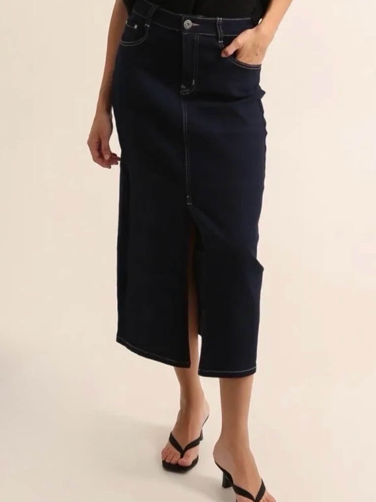 Cowboynederdel lang mørk navy by Krone 1