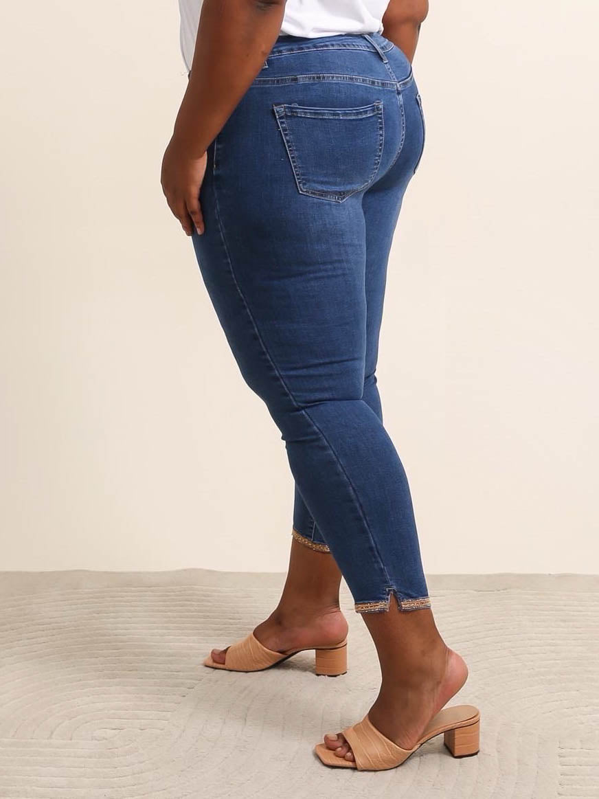 Jeans med guld bling kant by Krone 1