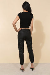 Coated cargobukser sort by Krone 1