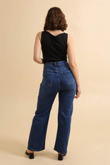 Jeans med wide leg darkwash by Krone 1