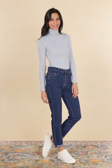 Straightleg jeans med fold darkwash by Krone 1