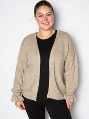 Kort cardigan med flæsekant by Krone 1