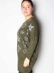Striktrøje med bling motiver - ITSEP24 by Krone 1