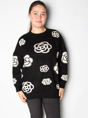 Striktrøje med blomster og bling - ITSEP24 by Krone 1