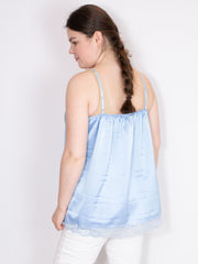 Satin top med blonde by Krone 1