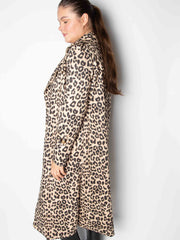 Lang leopard ruskindslook frakke by Krone 1
