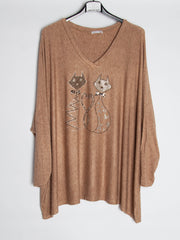 Bluse med katte - oversize - Ingen returret - ITNOV24 by Krone 1