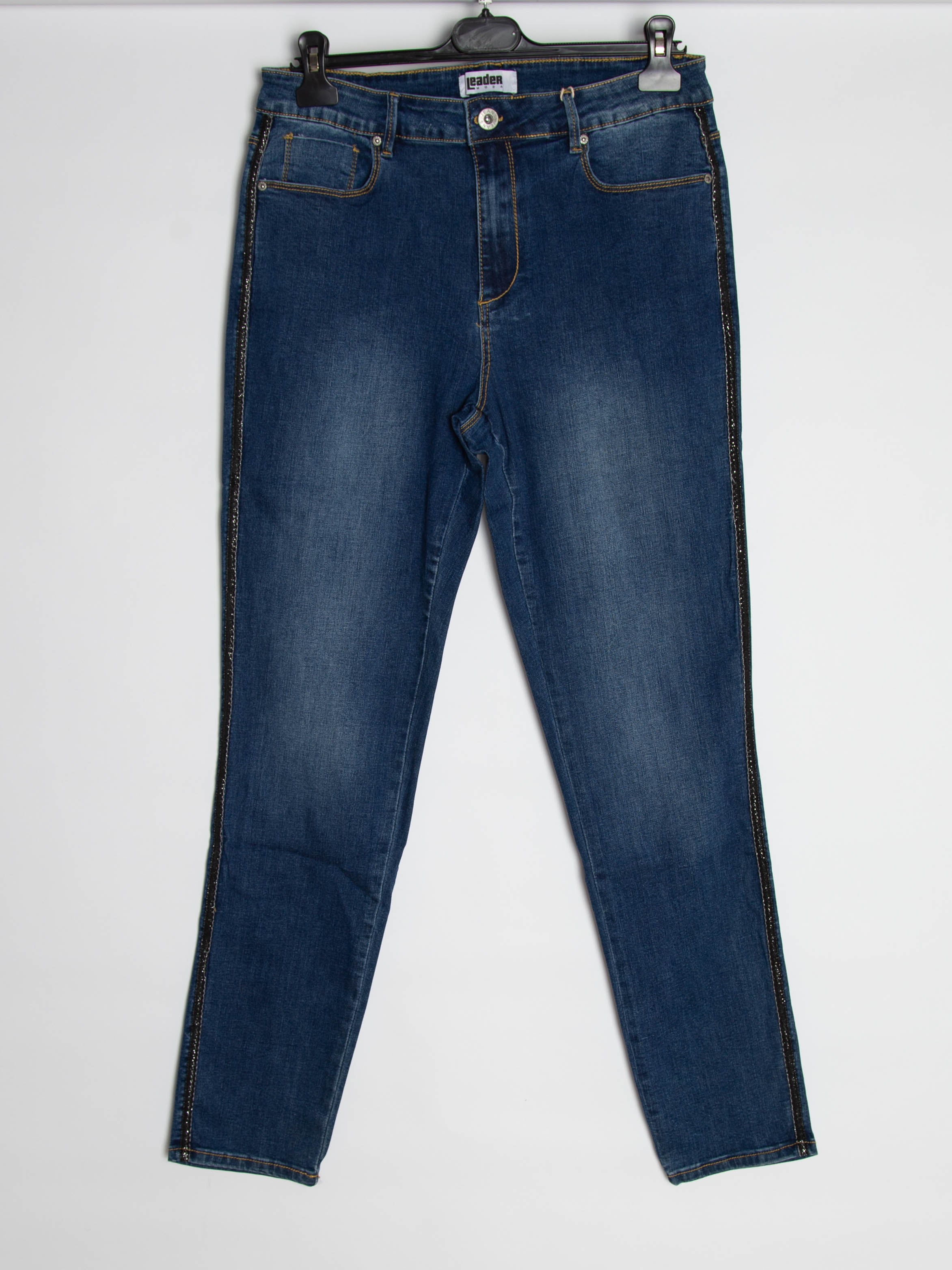 Jeans med vævet bånd i siden - Ingen returret by Krone 1