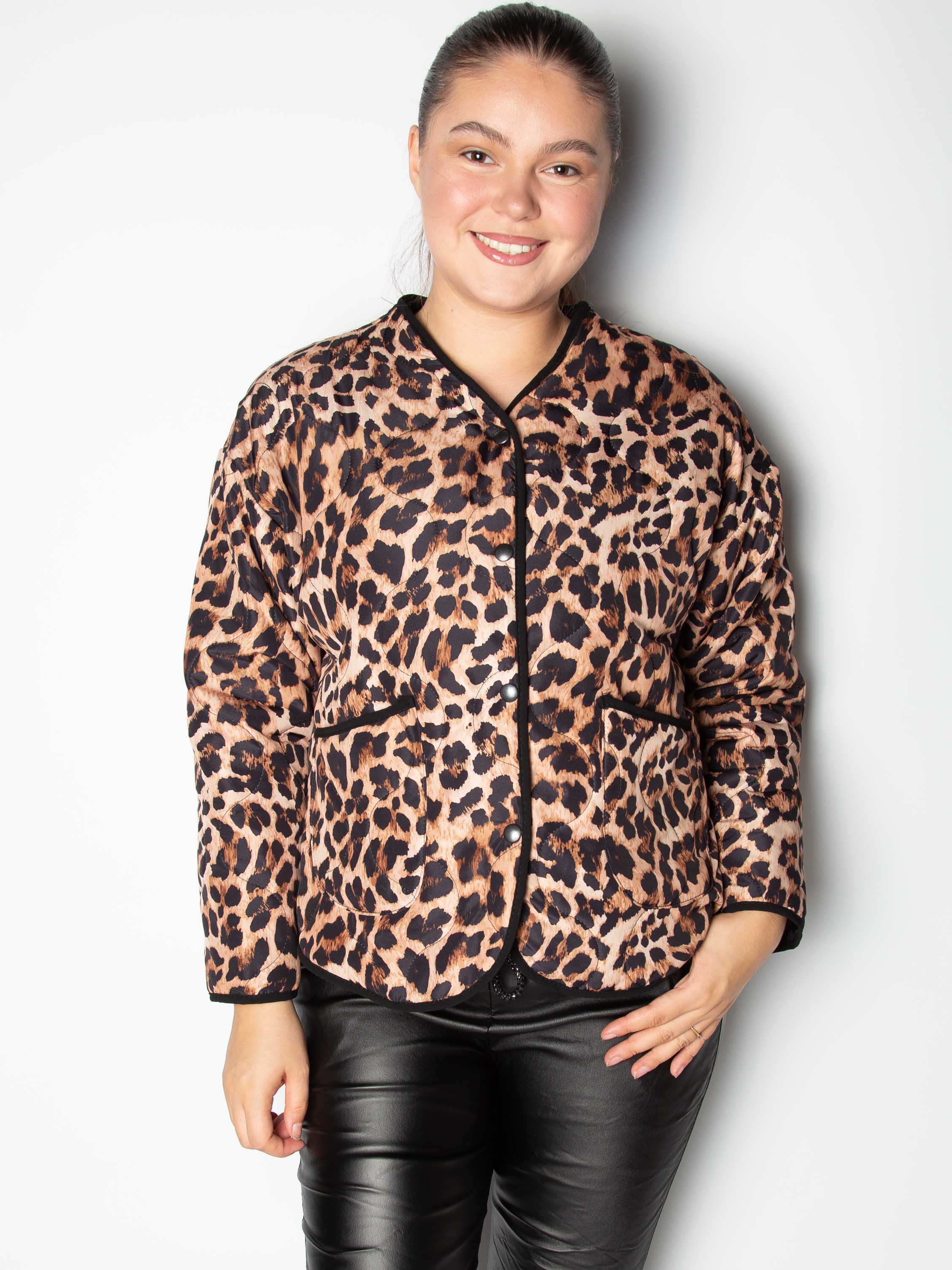Leopard vatteret kort jakke - ITSEP24 by Krone 1