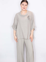 Bluse med rose - 38-48 by Krone 1