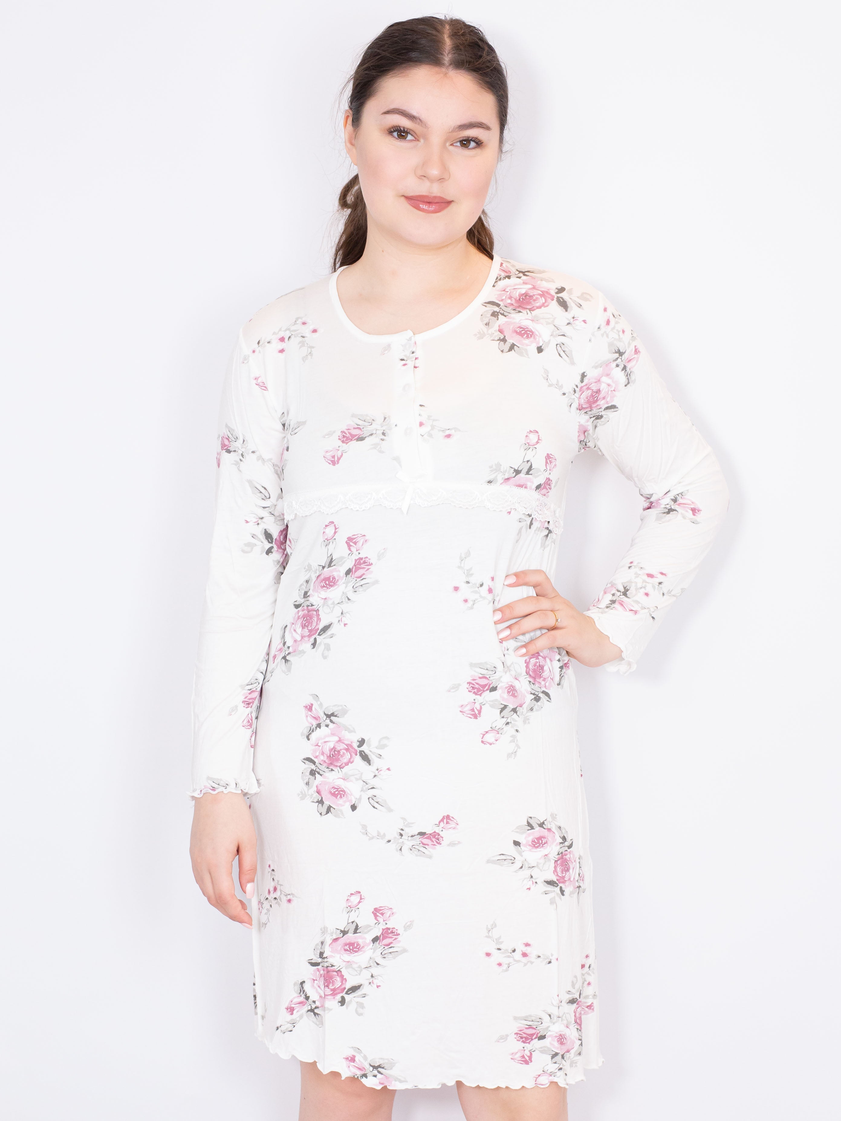 Natkjole med blomster by Krone 1