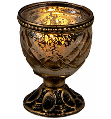 Guld fyrfadsstage 6x8 cm elegant vintage look by C&E