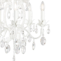 Lysekrone 5 lys med krystaller 50 x 56 cm by C&E