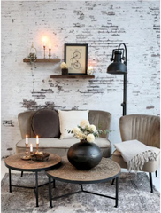 Marat Sofa velour 79x127x65 cm latte by Chic Antique