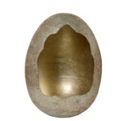 Dekorativt Æg Champagne Guld Mosaik med Sølvblad 45x45x60 cm by Colmore