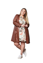 No 1 By Ox Skind Trenchoat Dark Cognac by Krone 1