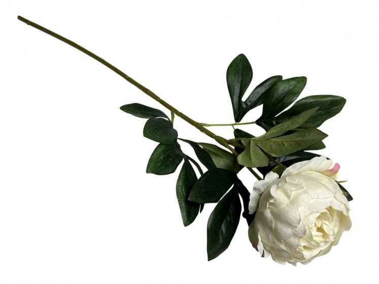 Kunstig Pæon Hvid med Rosa Nuance 63 cm by Geliu Sala