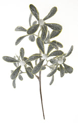 Frosty Leaf Branch 30 cm Grøn gren med hvide bær og frostet look by Weiste