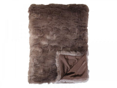 Plaid i imiteret skind 180x150 cm antique chokolade by Chic Antique