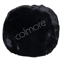 Cushion ball rabbit faux fur black 36x36x36 by CM