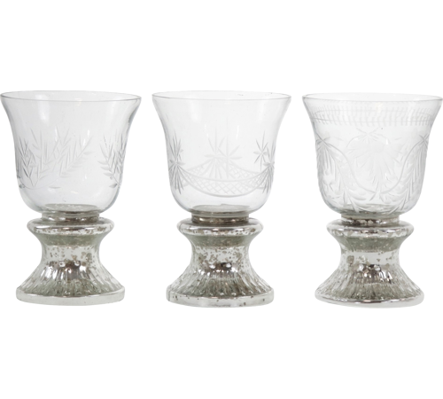 Fyrfadsstage på sølv fod 10x10x14 cm by Hoff