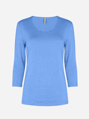 Soyaconcept Marica basis bluse med rund hals blå by Krone 1