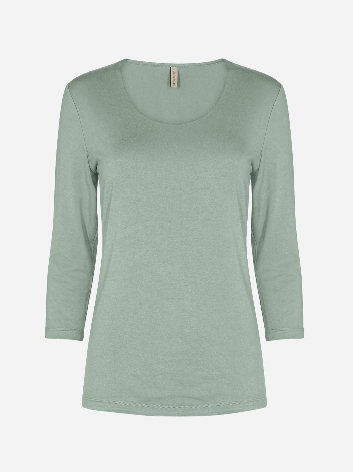 Soyaconcept Marica basis bluse med rund hals lysegrøn by Krone 1