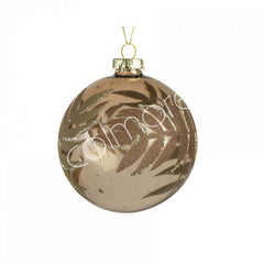 Julekugle med guld fjer 10x10x11 cm by CM