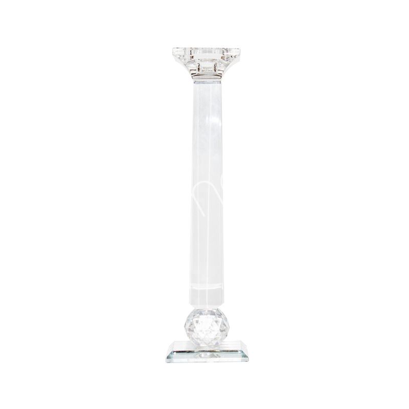 Lysestage i klart krystalglas 7x7x28 cm by CM