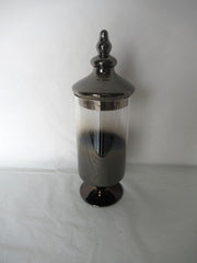 GI.-Can o.Foot 35 cm Glasbeholder med fod i smoke finish