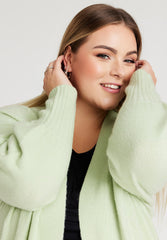 No. 1 By Ox Long Cardigan w. balloon sleeves Mint Green