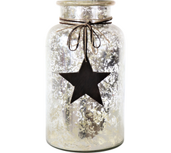 Sølv Vase med Træ Stjerne 20 x 20 x 35,5 cm by Hoff