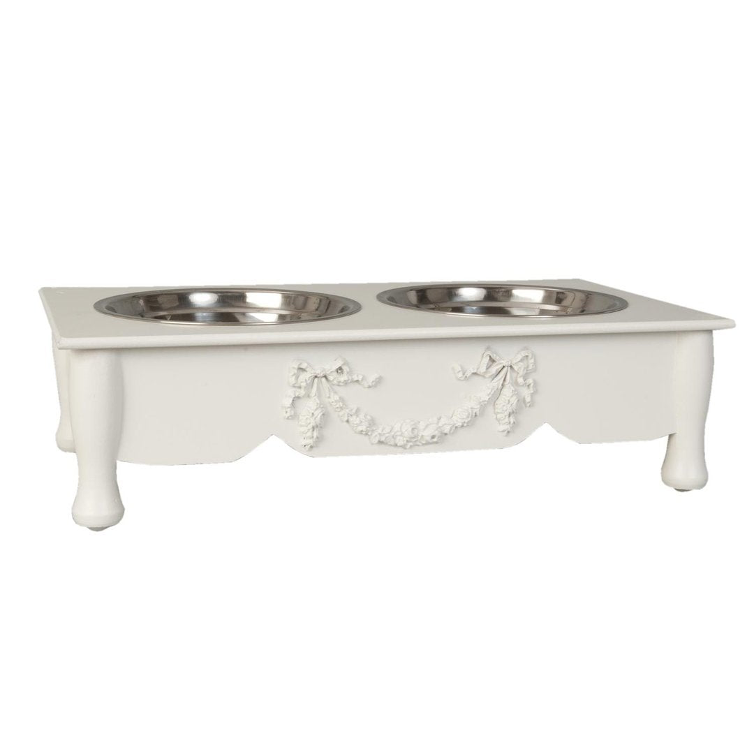 Hundeskål eller Katteskål – Beige 41 x 22 x 12 cm / 2 x 500 ml by C&E