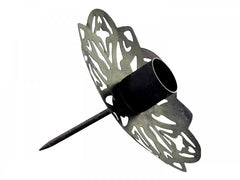 Lysholder m. spyd 9x11 cm antique sort by Chic Antique