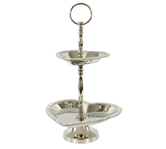 2-etagers hjerte opsats med bling kant 23,5x24x35cm by Hoff