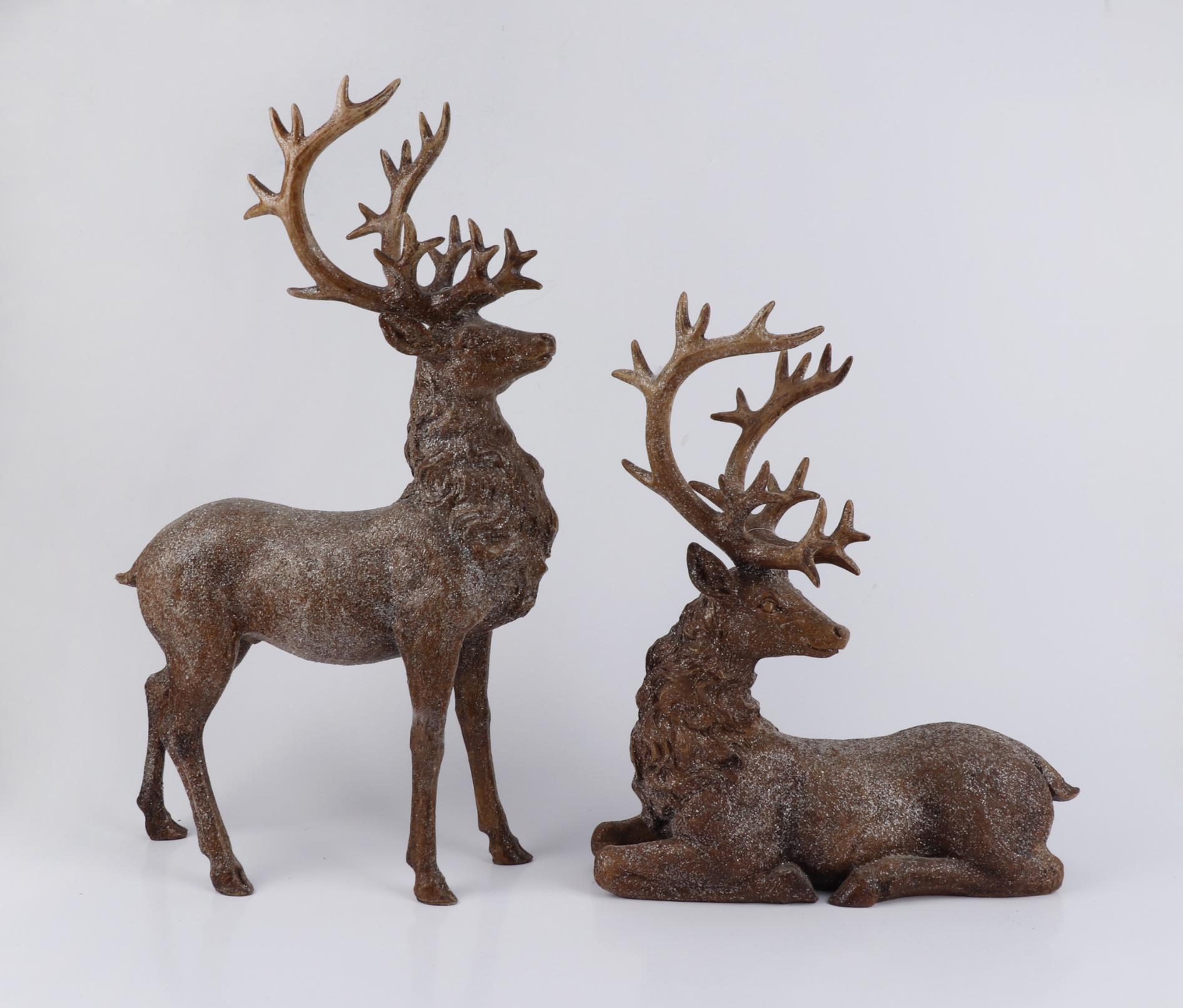 Deer "Frozen" – Sæt af brune hjortefigurer by Cormulder