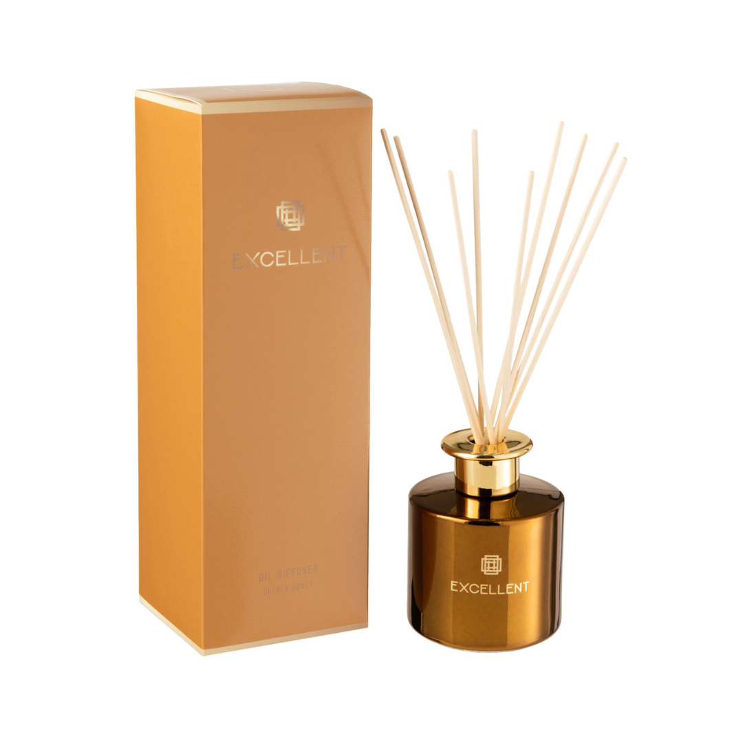 Duftolie Guld 150 ml Eksklusiv duftspreder i luksuriøst design by J-Line Pleasure of Living