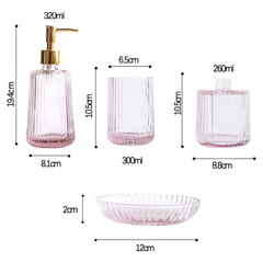 Badeværelses sæt (sæt af 5) Rosa – Elegant og praktisk tilbehør til badeværelset by Krone 1 - Kina