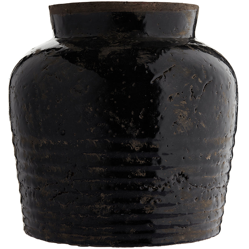 Sort keramisk krukke 30,5x30,5 cm Rustik & dekorativ opbevaring by ByLiving