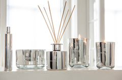 Duftlys Sølv Candy Floss D10xH12 cm 80 timer by J-Line Pleasure of Living