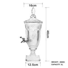 Juicekande med tap 46 cm elegant glaskande til servering af drikkevarer by Krone 1 - Kina