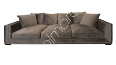Sofa Venice taupe velour 250x106x64 cm by CM