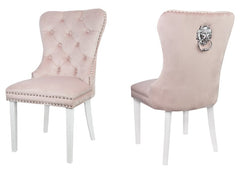 Krone 1 - Spisebordsstoles med løvehoved rosa hvide ben by Krone 1