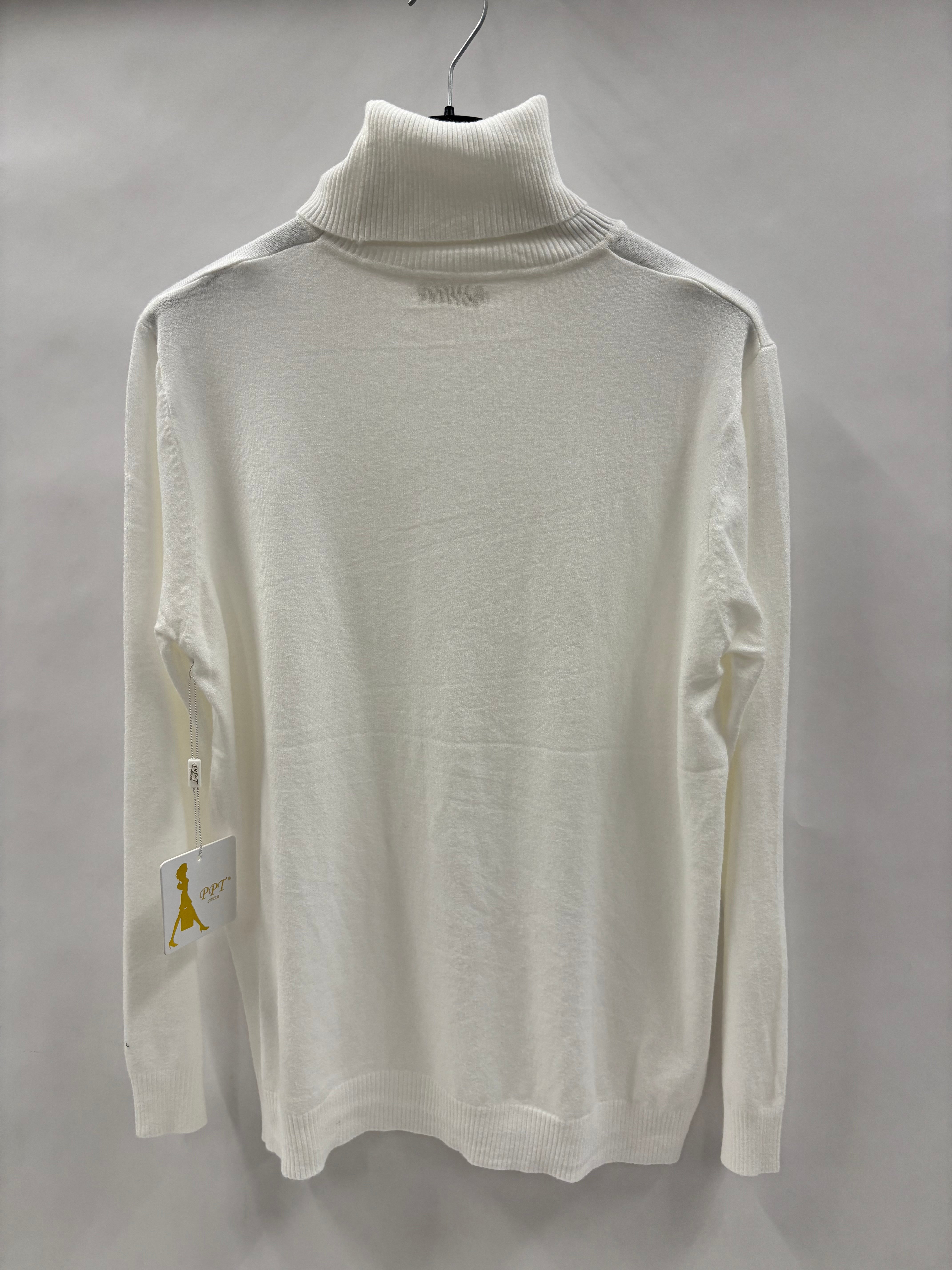 Rullekravebluse, Langærmet - Brystmål 120cm