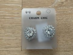 Hjerte øreringe klips - Sølv sten by Krone 1