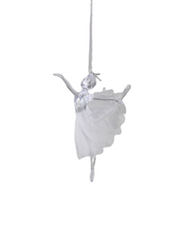 Ballerina Poly 8x12 cm Elegant dekoration i sølv og hvid