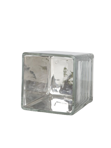 Firkantet Sølv Glas Potte 10x10x10 cm